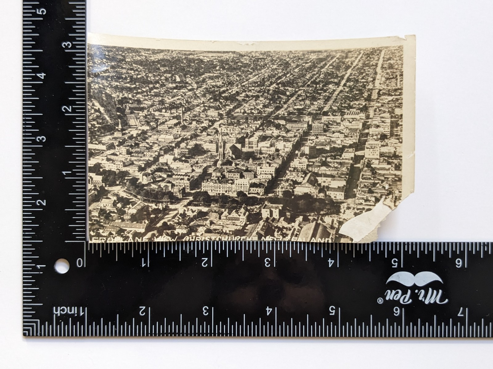 Antique Christchurch New Zealand NZ Photograph Aerial City View c1920s RPPC?