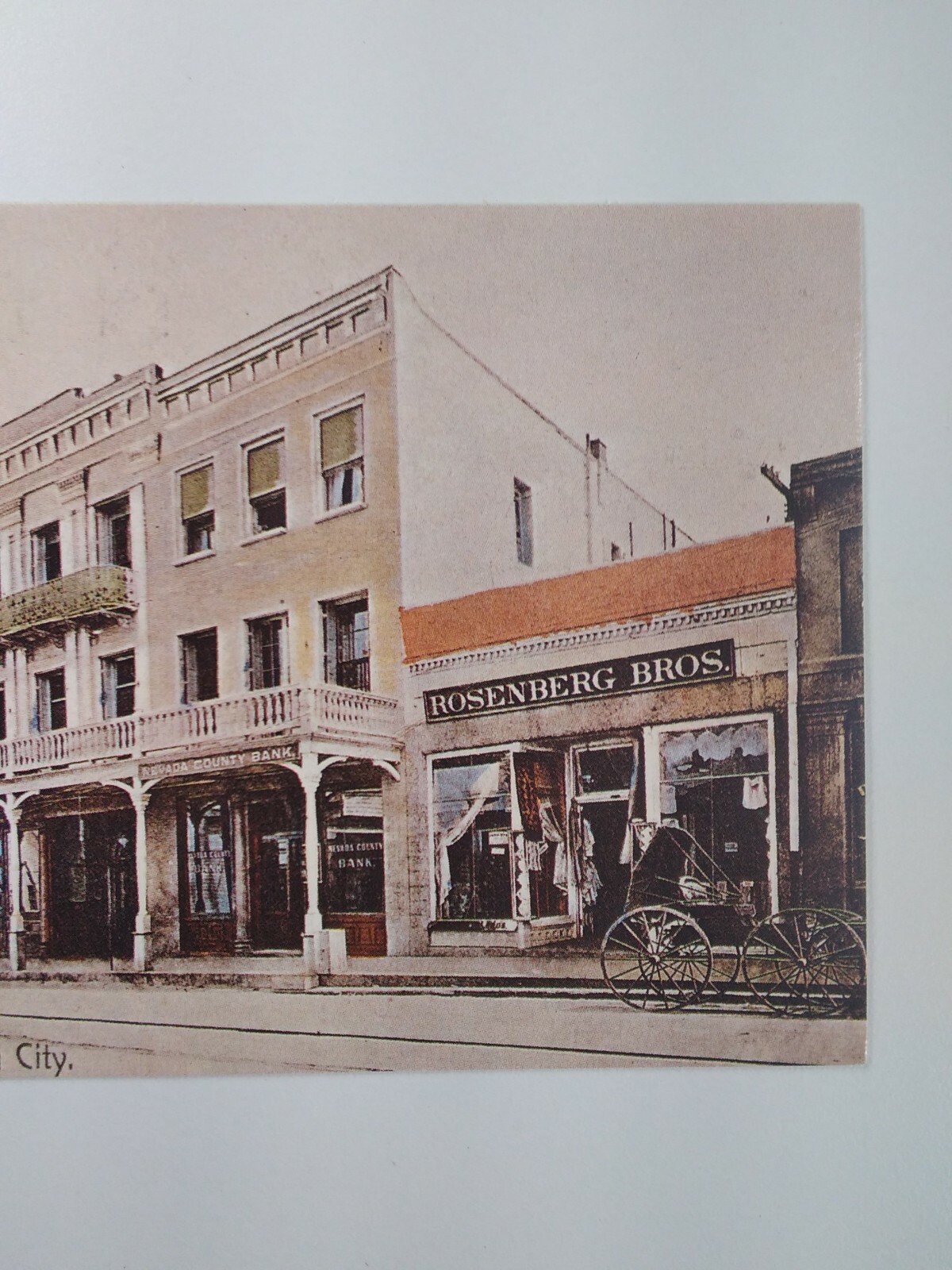 California Postcard Mid 1900s Original Rare Nevada City National Hotel Buggy