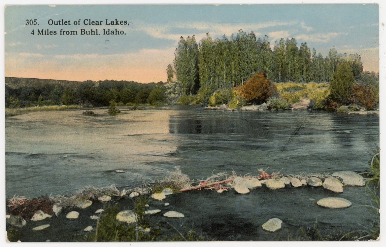 Outlet Of Clear Lakes 4 Miles From Buhl Idaho – 1917 Pocatello flag cancel