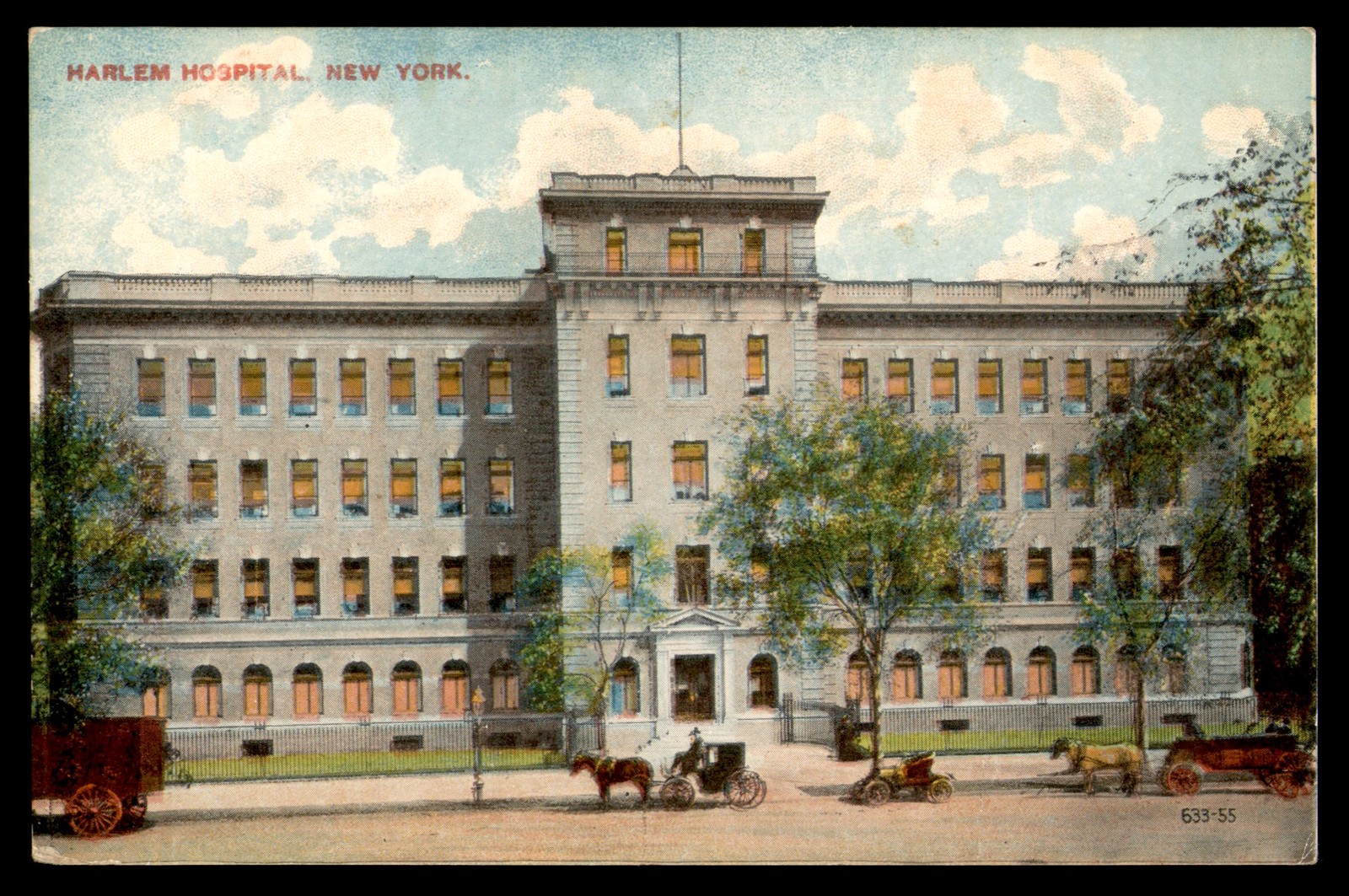 Postcard Harlem Hospital Exterior New York, NY