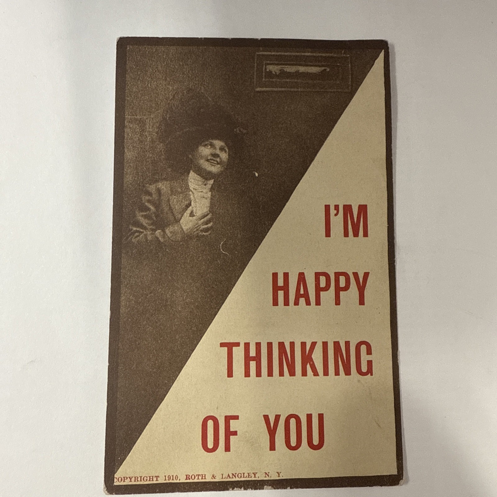 1911 Vintage Postcard I’m Happy Thinking Of You