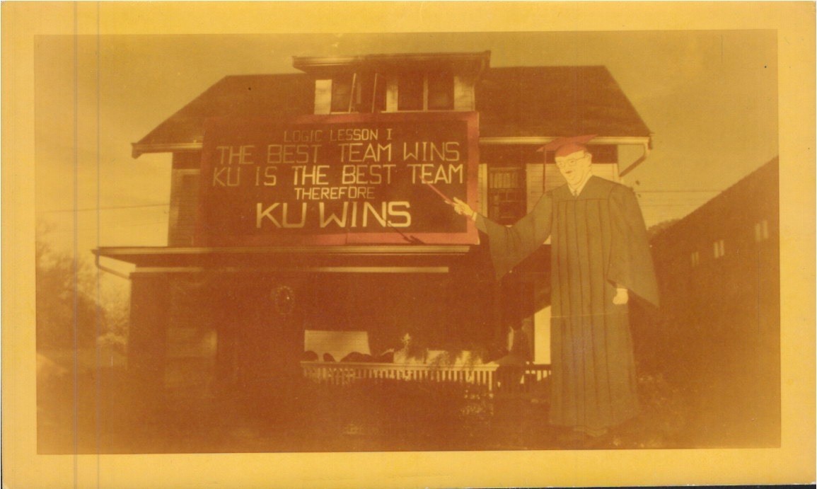 Kansas University KU 1950 Dorm large sign real photo