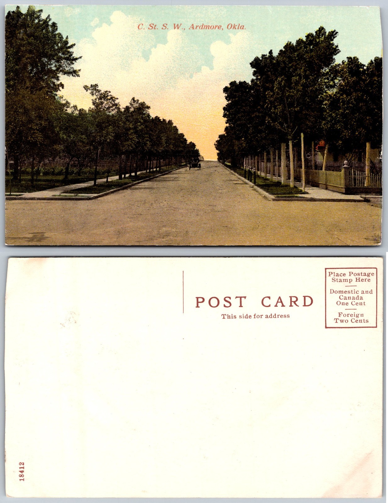 C Street SW Ardmore OK Postcard