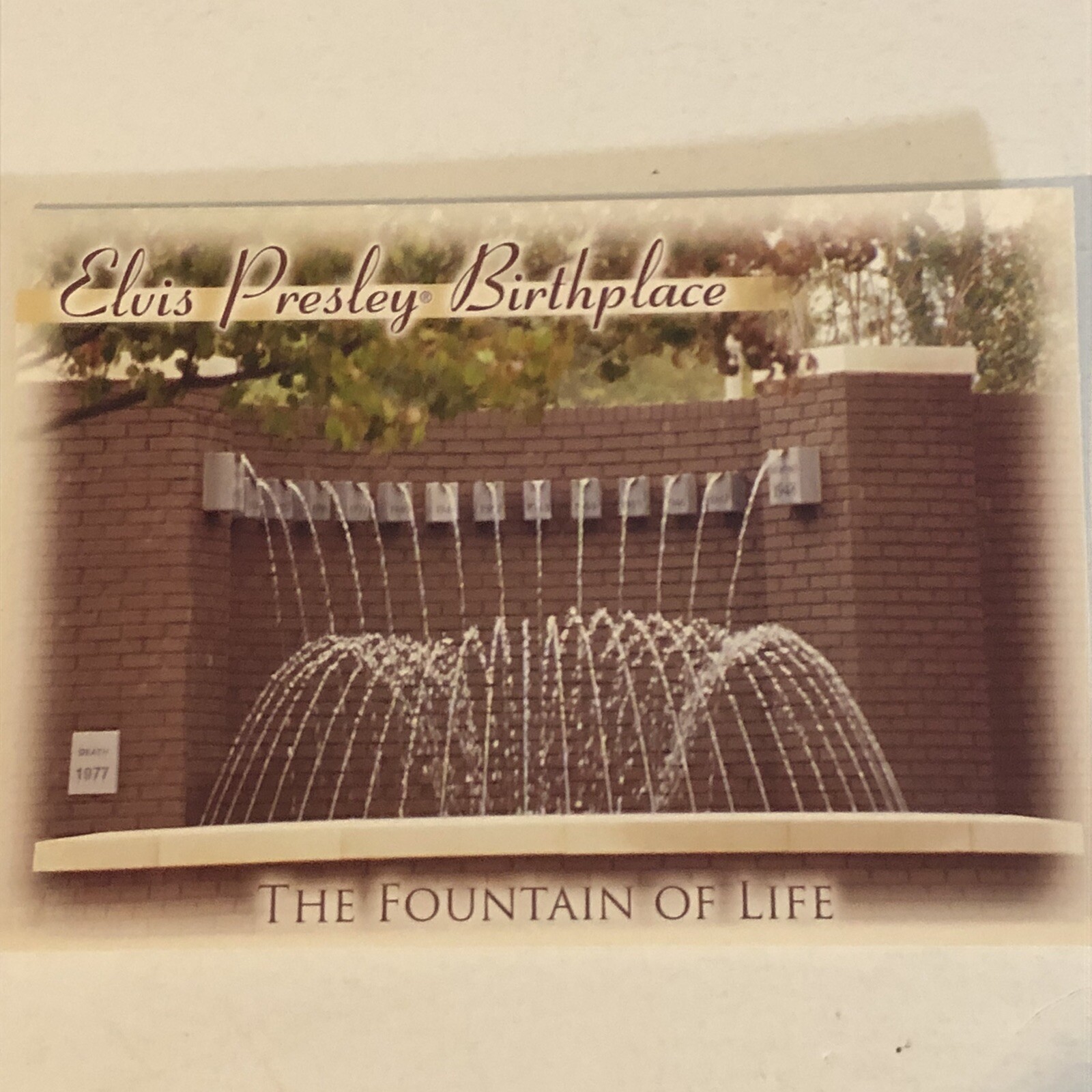 Elvis Presley Postcard Elvis Birthplace Tupelo Mississippi Fountain Of Life