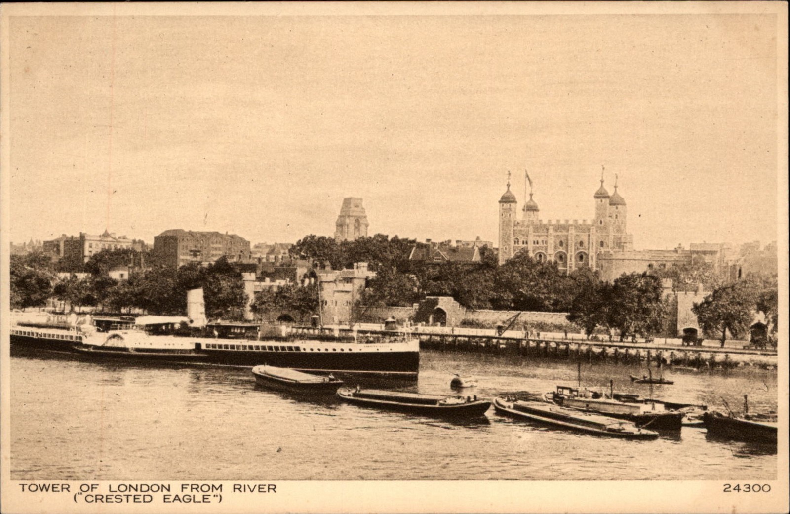 Tower of London River Crested Eagle vintage postcard q534