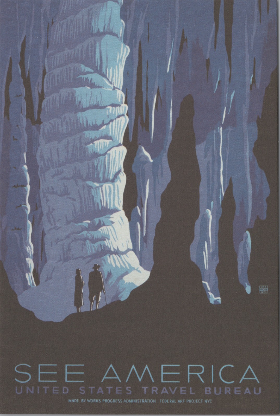 See America United States Travel Bureau 2018 Postcard 4×6 Caverns