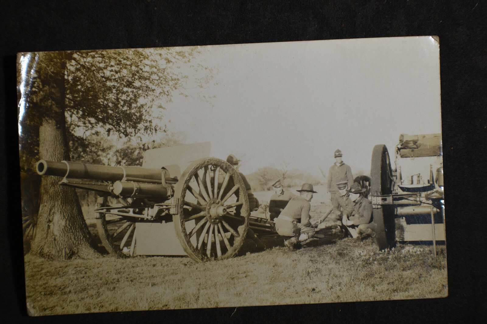 1910 RPPC 7 Inch Gun at Fort Sill, Oklahoma Postcard
