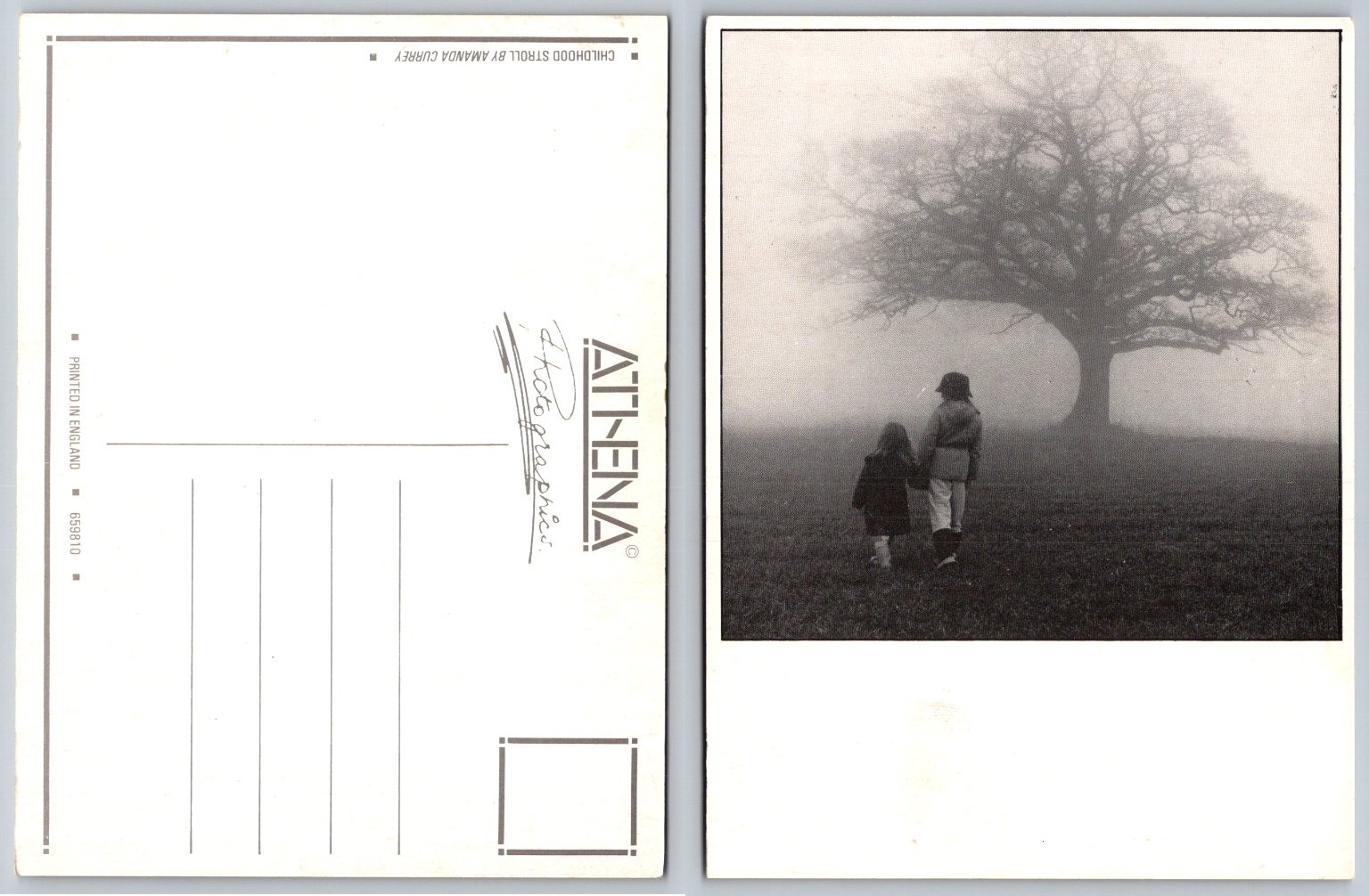 Athena Postcard Childhood Stroll Amanda Currey Foggy Tree Children Photo