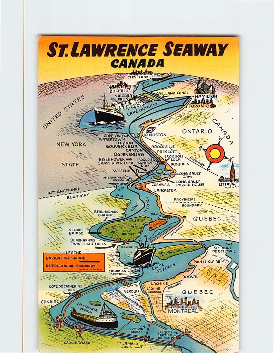 Postcard St. Lawrence Seaway Canada