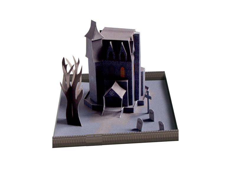 Halloween Haunted House – Paper Model Project Kit