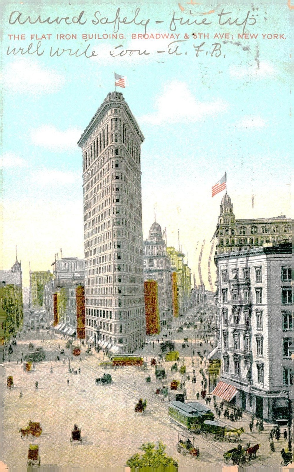 Flat Iron Building and Street Scene, c1910, New York, New York, Cities & Towns