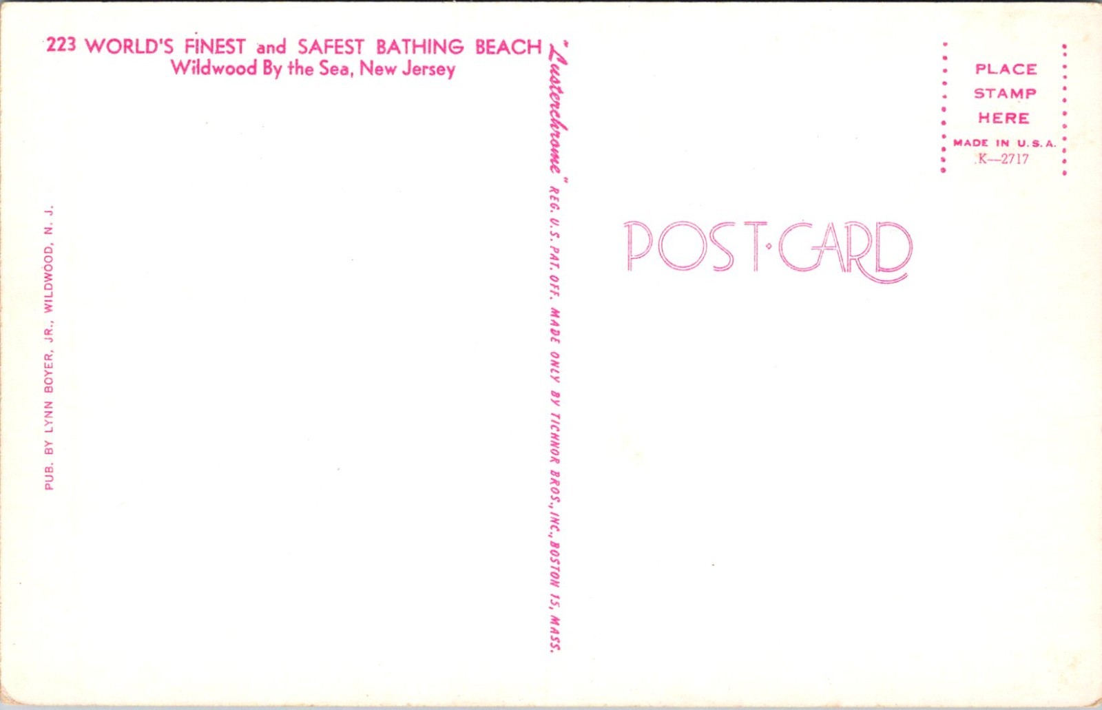 Chrome Postcard – Bathing Beach Wildwood by The Sea NJ New Jersey (D7)