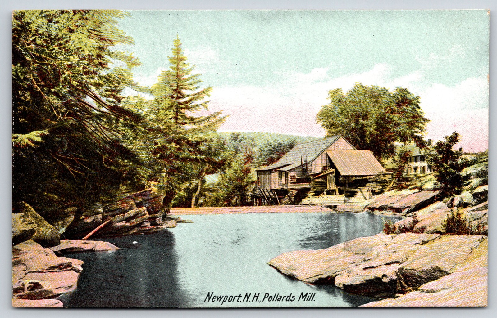 Newport New Hampshire~Pollard’s Grist Mill~Rickety ~Destroyed 1919 Flood~c1910