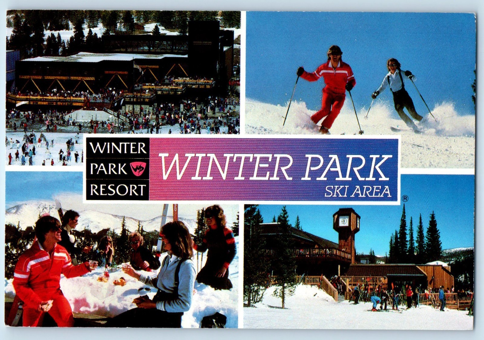 c1960 Denver Colorado CO Vintage Postcard Winter Park Mary Jane Ski Area Resort