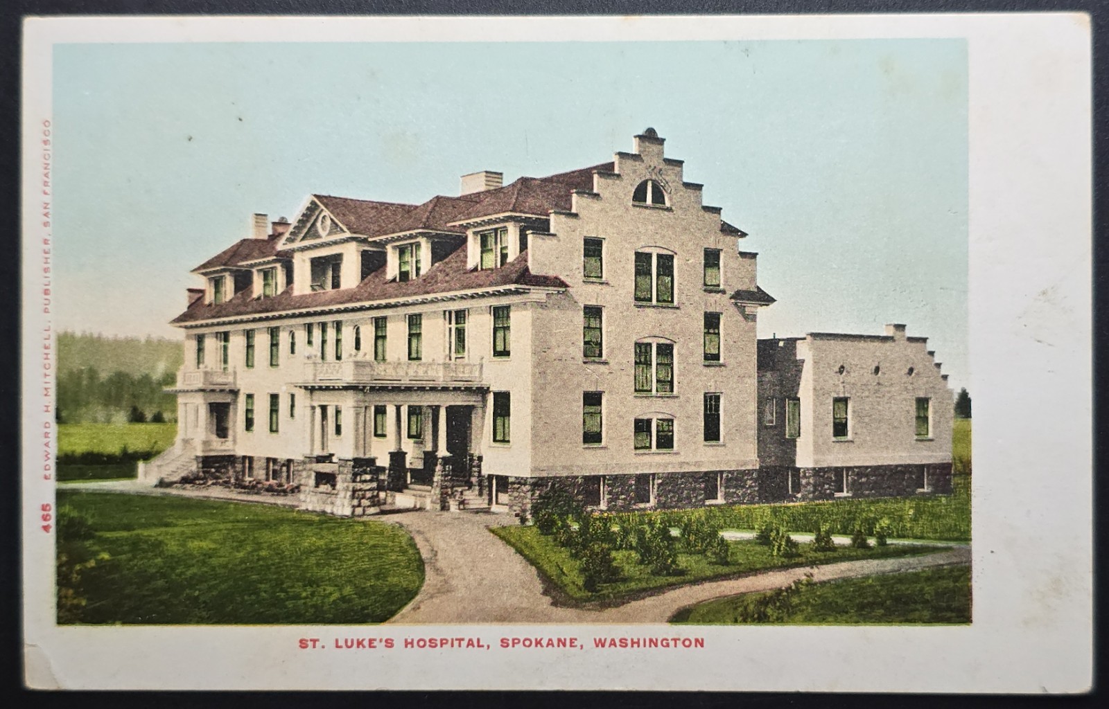 St Luke’s Hospital Spokane WA Vintage Postcard Early 1900s Inland Mfg Co Mailed