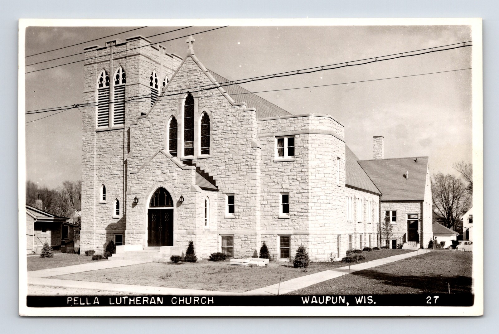 RPPC Pella Lutheran Church Waupun Wisconsin WI Postcard