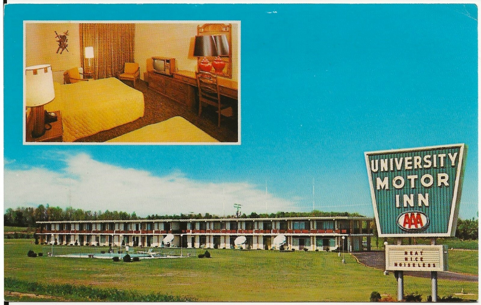 University Motor Inn in Brockport NY Postcard Multiview