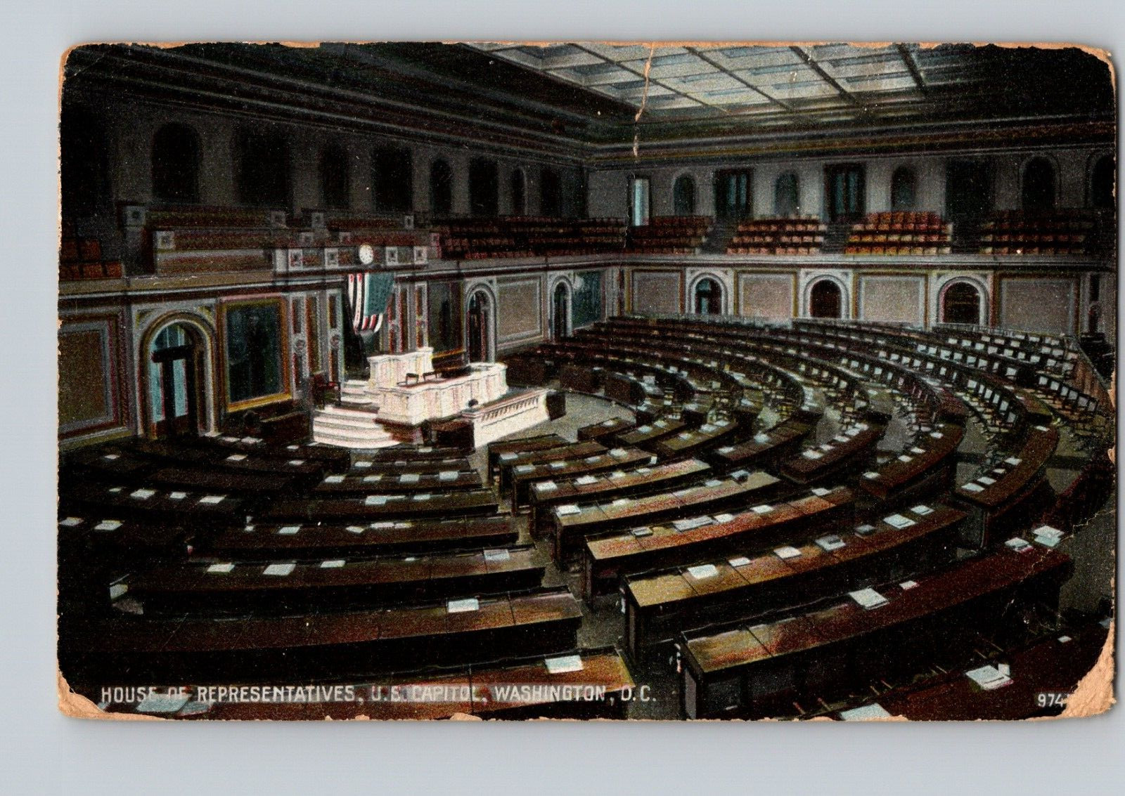 Vintage Postcard 1910s House of Representatives U.S Capitol Washington DC