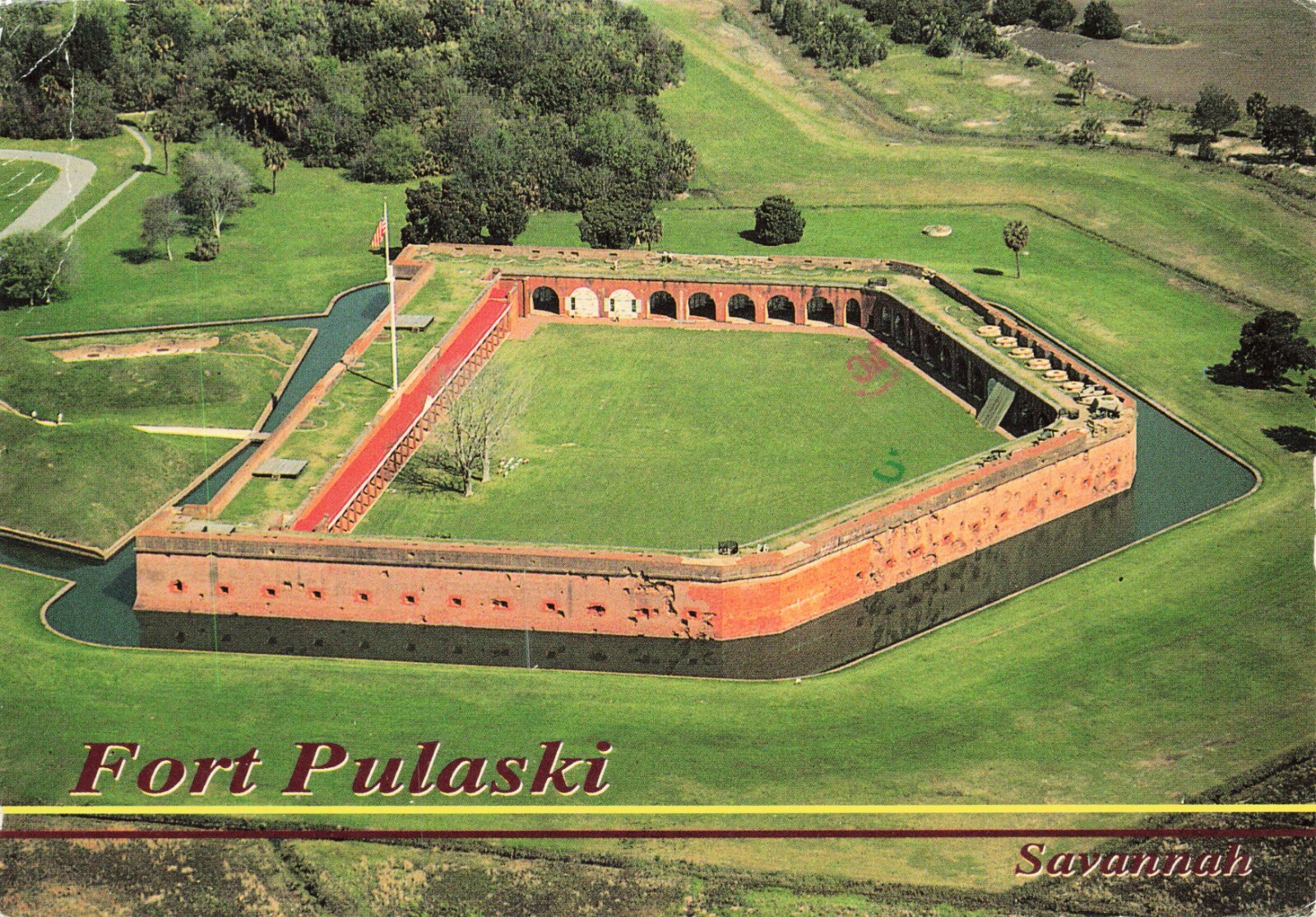 Savannah Georgia Fort Pulaski Vintage Continental Postcard Posted 1992