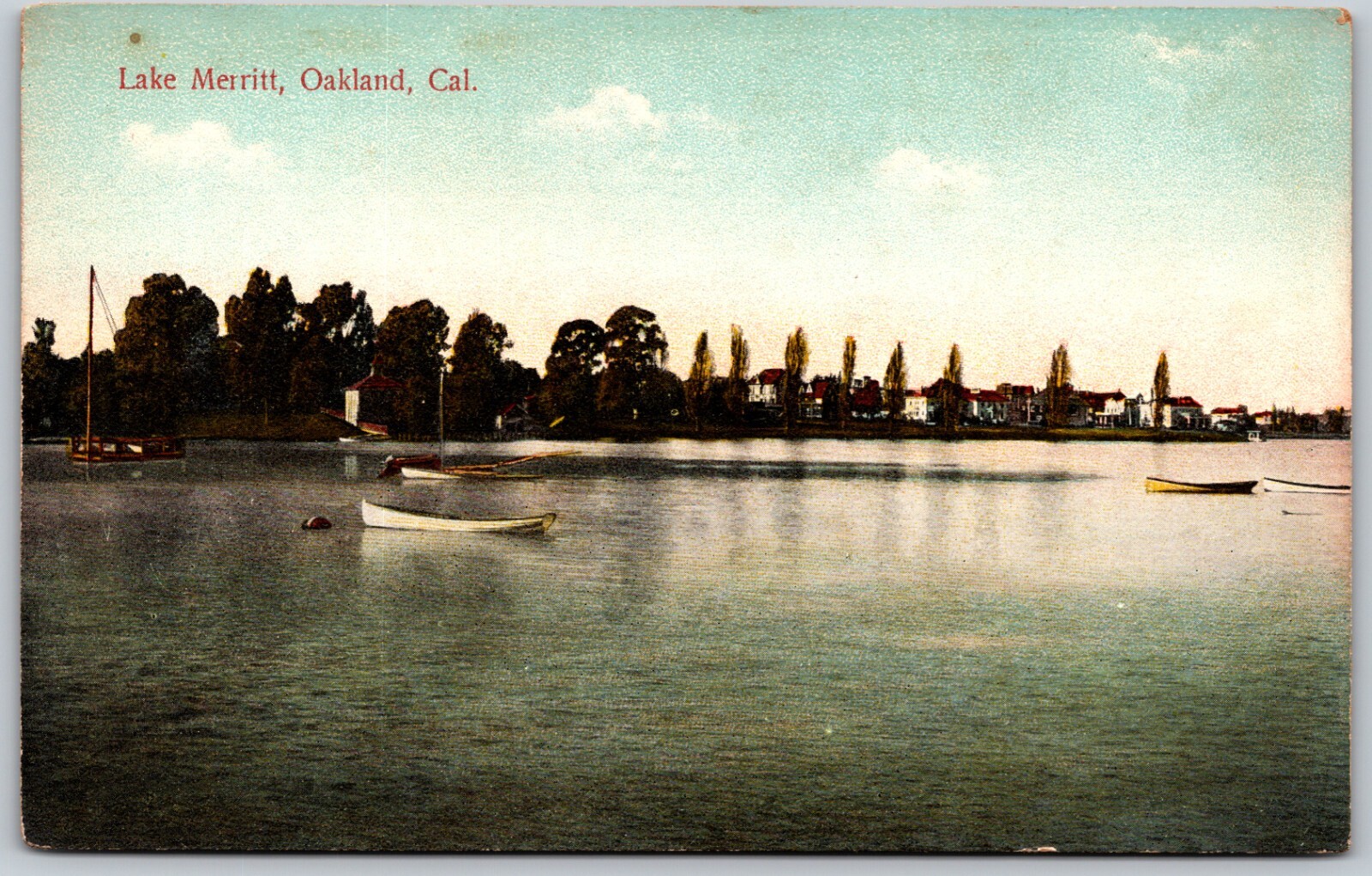 Boats on Lake Merritt Oakland California VINTAGE Postcard 2340