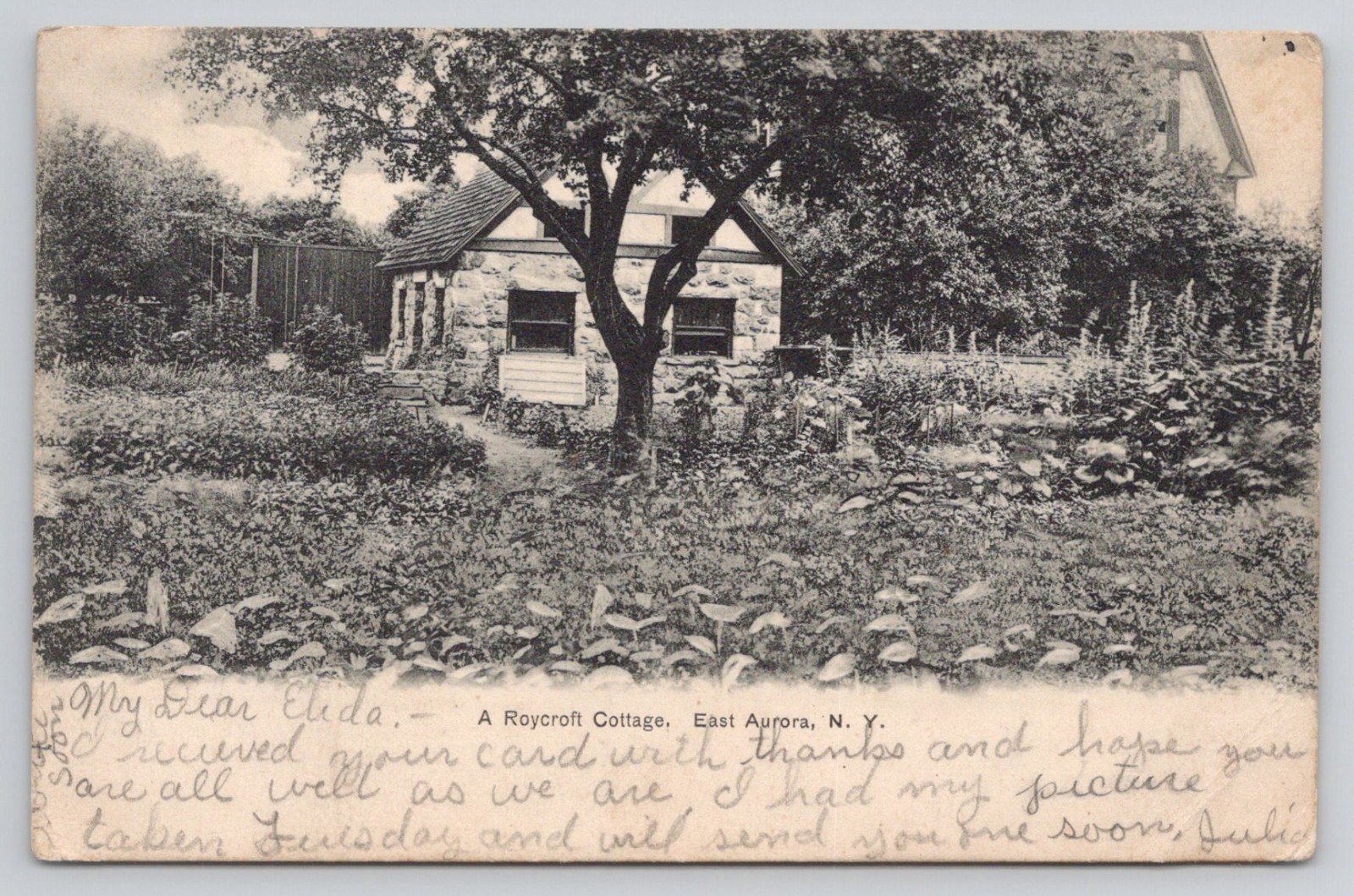 Roycroft Cottage East Aurora NY 1907 Postcard