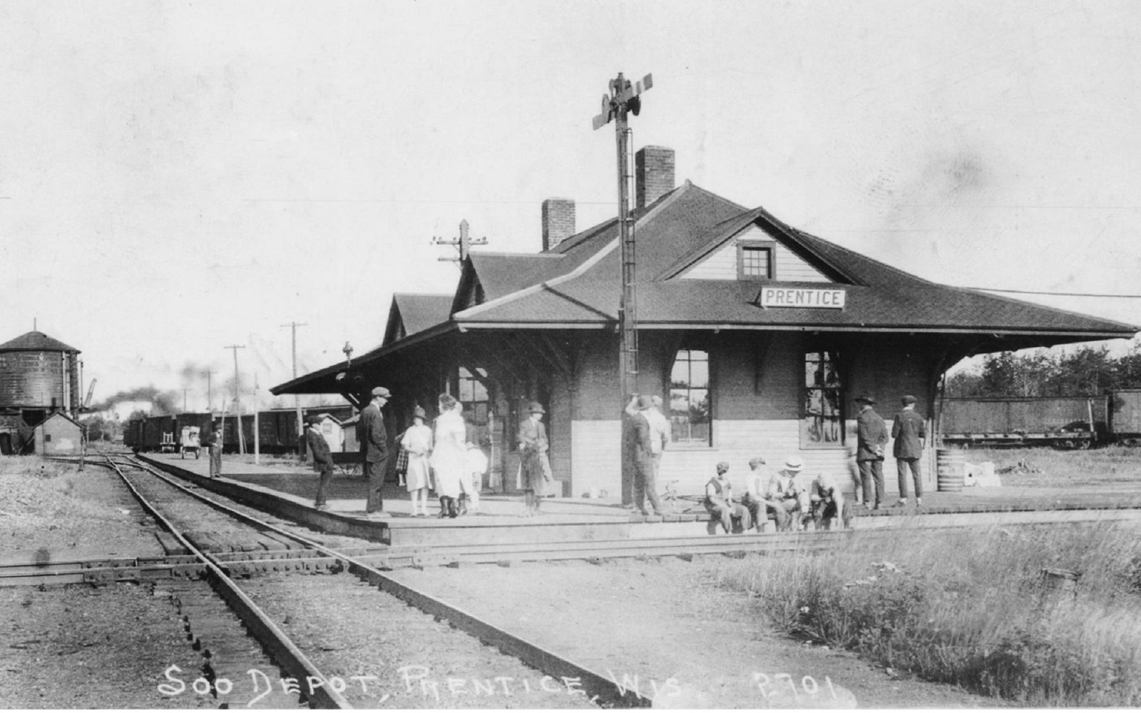 Railroad Train Station Depot Prentice Wisconsin WI – Reprint