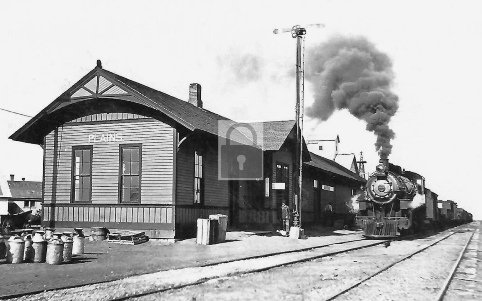 Railroad Train Station Depot Plains Kansas KS – Reprint