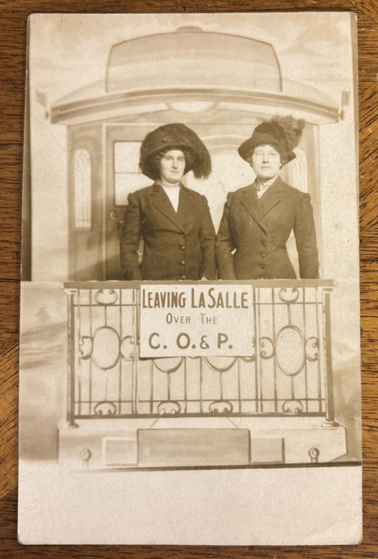 LaSalle MI Postcard RPPC Photo Leaving La Salle Studio Train c1910’s