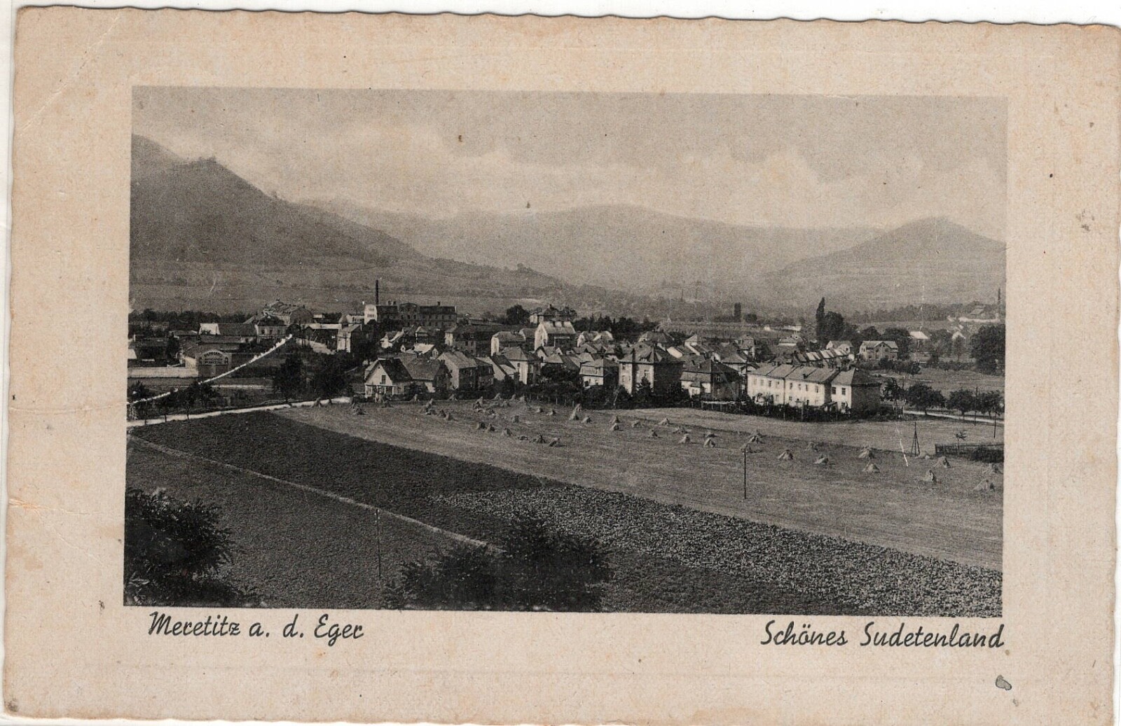 Postcard Czech Republic: Meretitz, Klösterle Eger-Miřetice Sudetenland