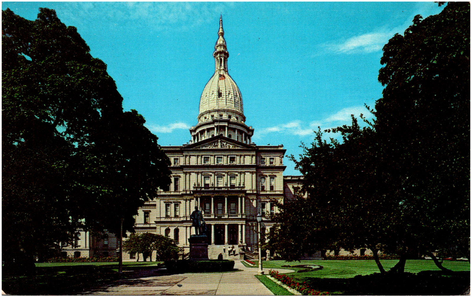 Lansing Michigan State Capitol Building MI 1960s Chrome Postcard Unused
