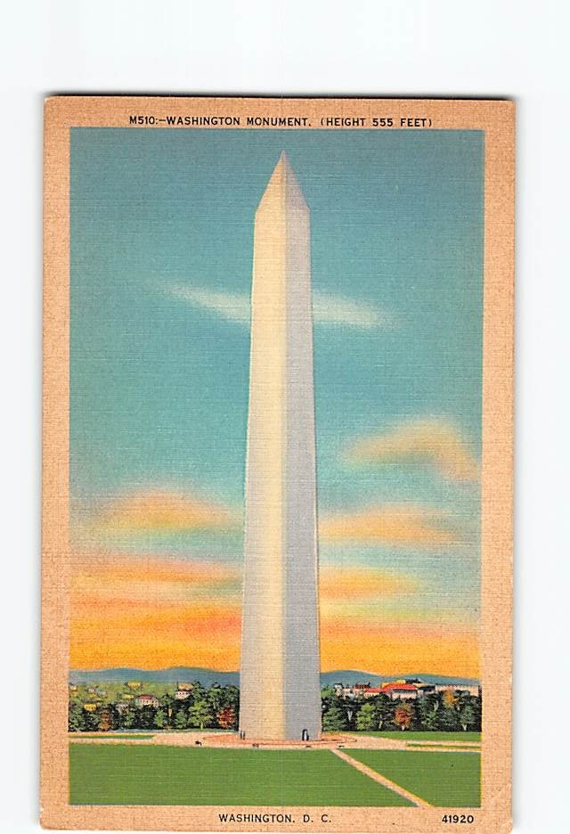 Postcard Washington Monument DC District of Columbia USA North America