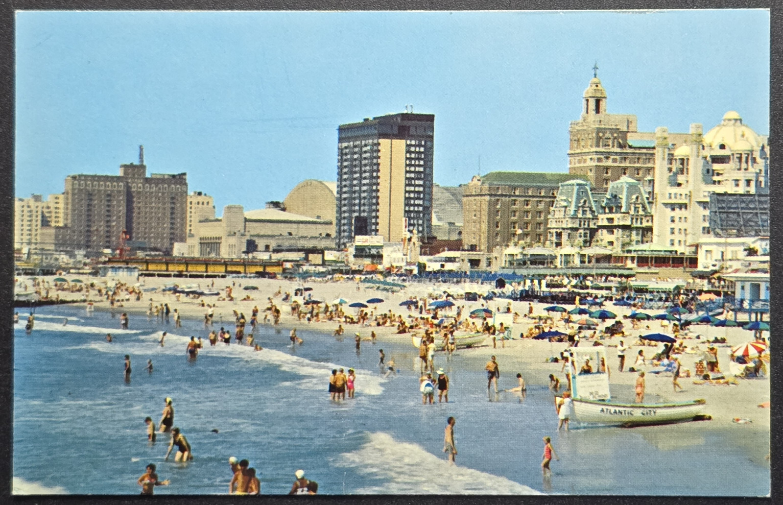 1972 Atlantic City NJ – Panoramic Skyline & Bathing Beach Scene Jack Freeman