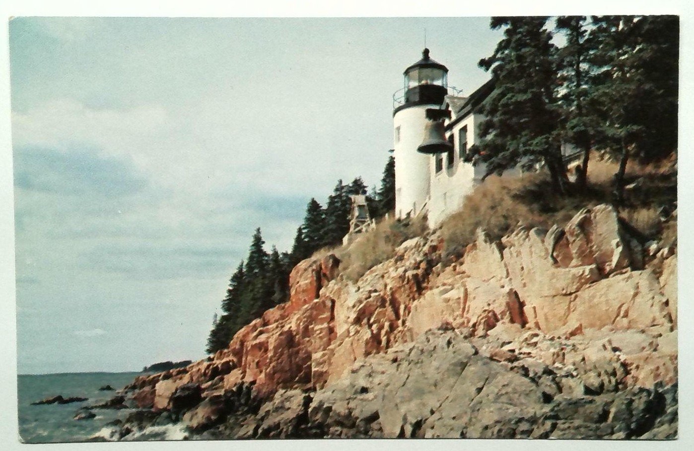 Bass Harbor Head Lighthouse Mt Desert Island Maine Vintage Postcard