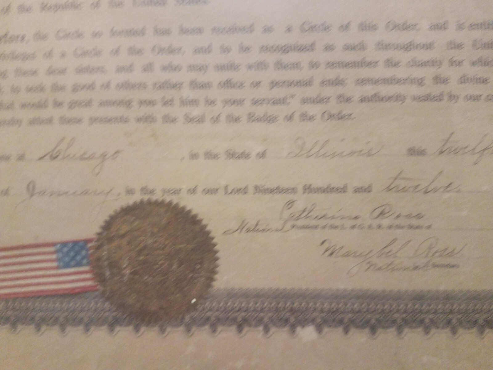 (Ladies) Grand Army of the Republic DC~ 1912 ~ hand written Charter/Roster