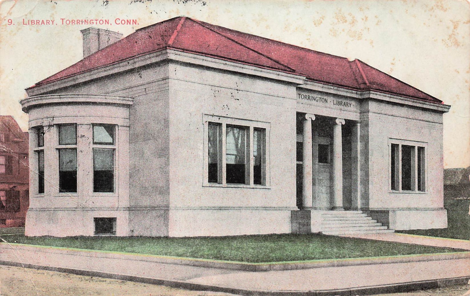 Torrington Connecticut CT Library Early 1900s Vtg Postcard J55