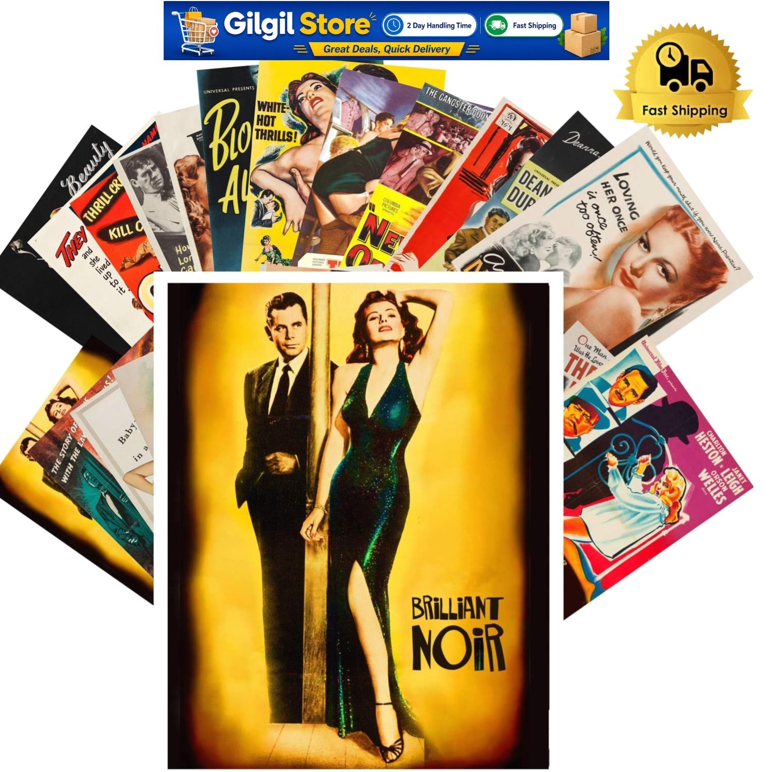 Artful 24 Vintage Postcards – 4.5″ x 5.5″ Glossy Cardboard, Unique Designs