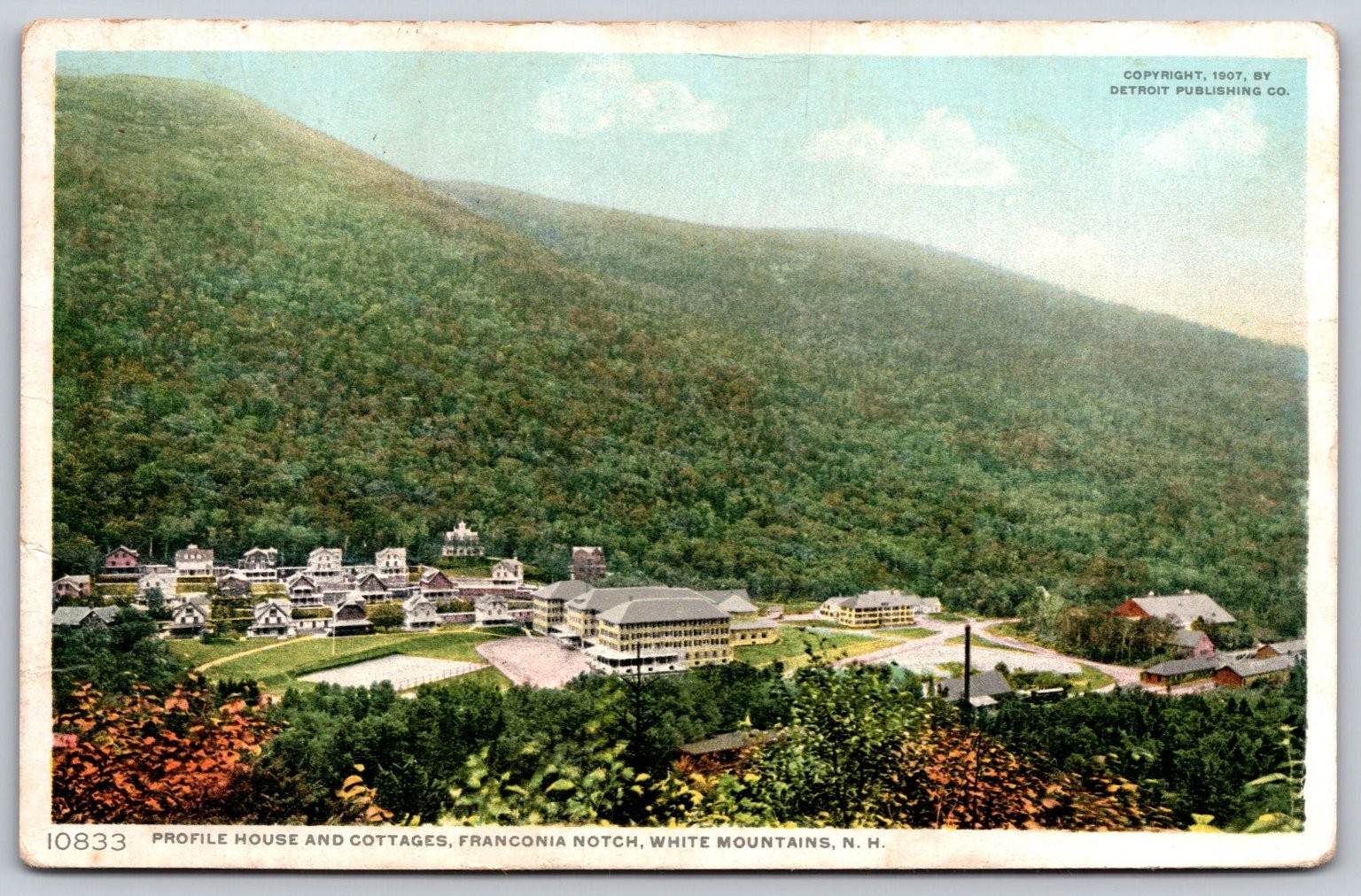 1907 Profile House Cottages Franconia Notch White Mountains NH Postcard BB393