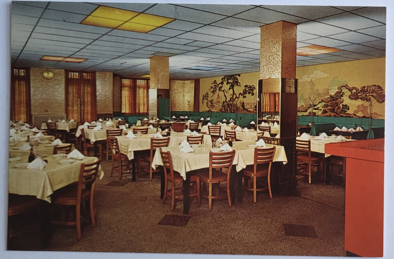 1964 CONTINENTAL ADVERTISING PC WON KOW RESTAURANT CHICAGO IL INTERIOR MINT *