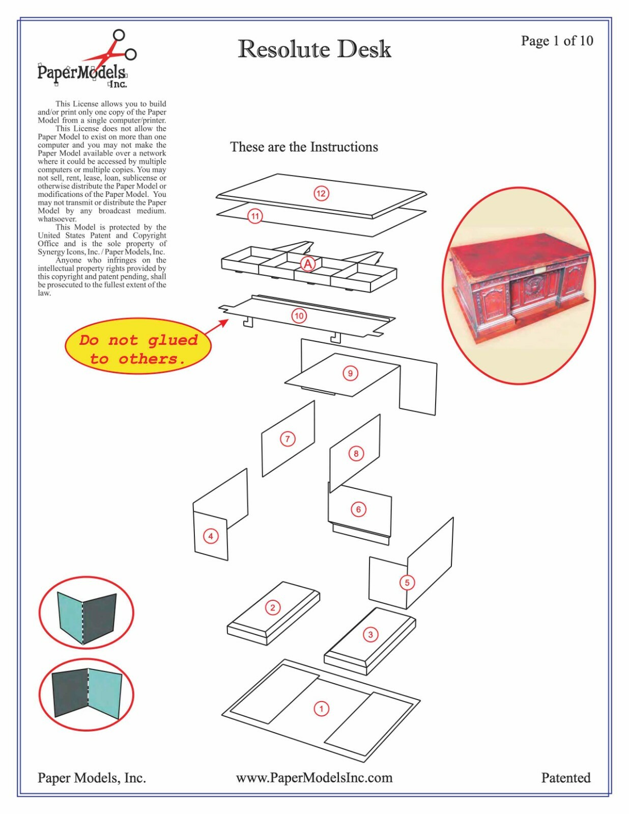 Resolute Desk – White House, Washington – Paper Model Project Kit