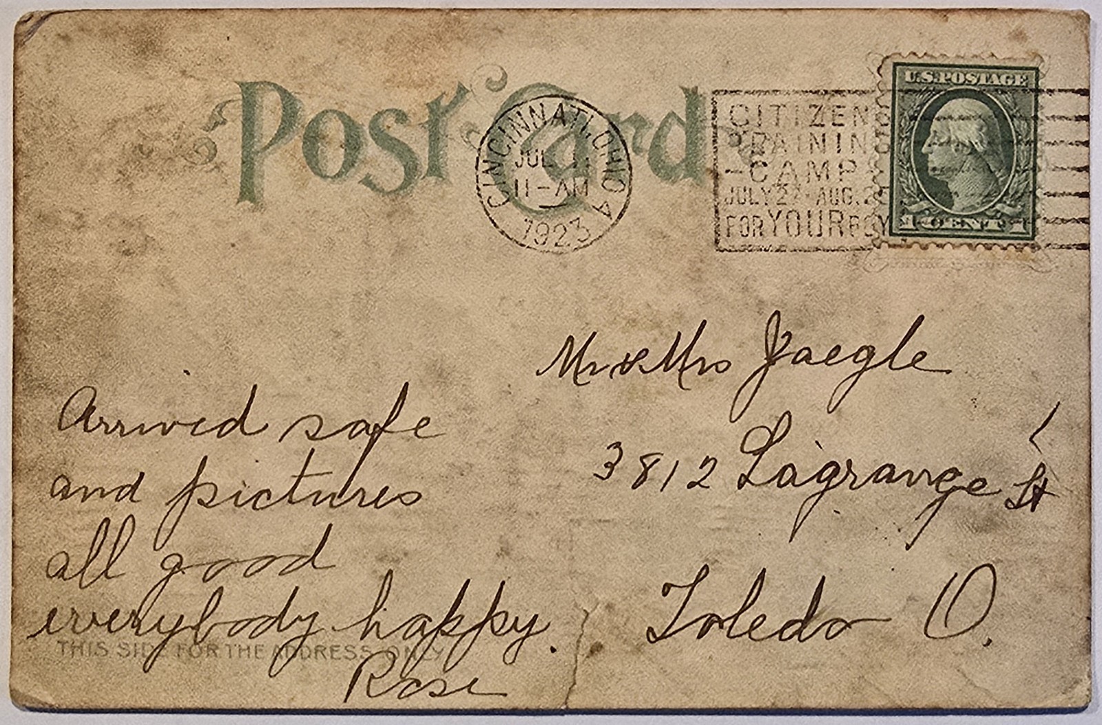 1904 St Louis World’s Fair Hold To Light Postcard Cascade Gardens