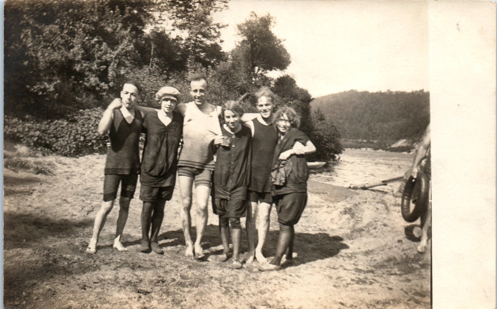 1920s Anonymous People in Bathing Costumes Phillipsburg NJ RPPC Photo Postcard
