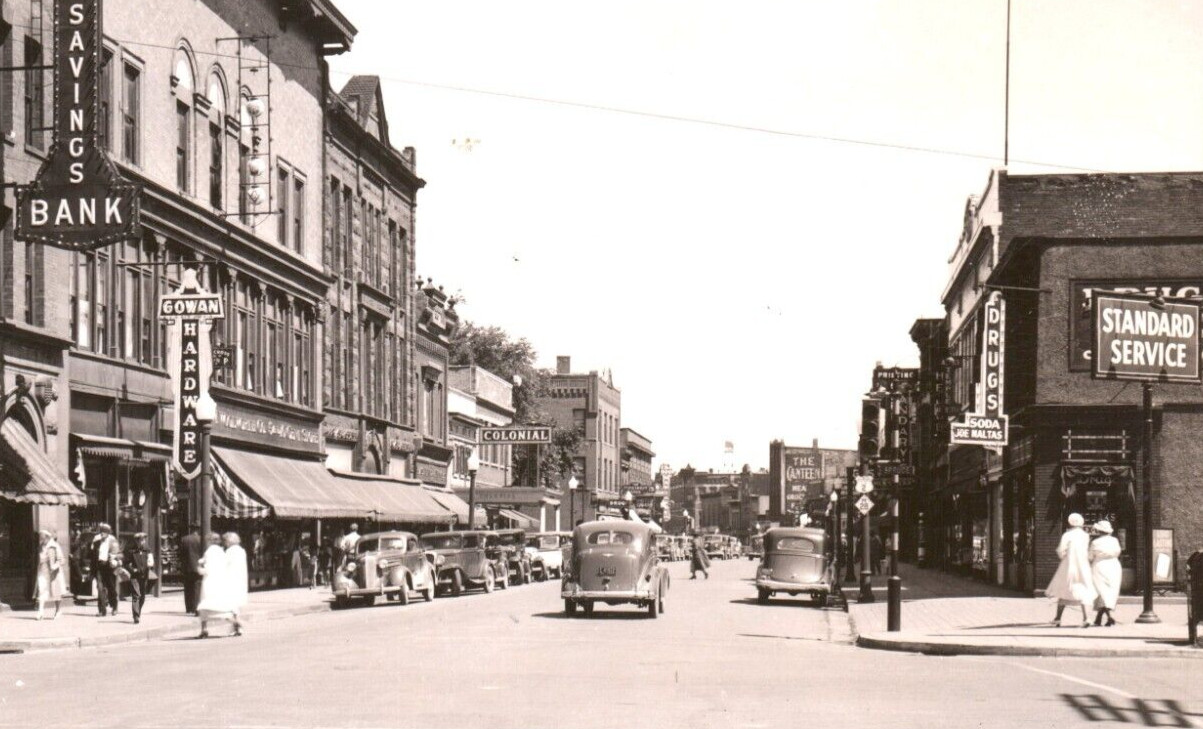 Sault Ste Marie Michigan Ashmun St Gowan Hardware Woolworth RPPC Postcard