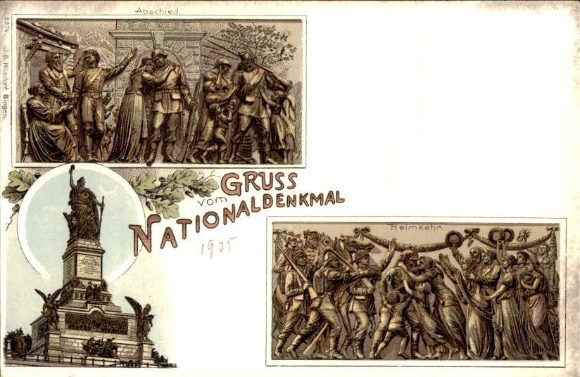 Germany GRUSS vom NATIONAL-DENKMAL Ansichtskarte Postcard