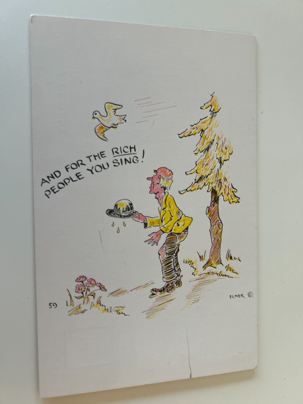 And for the Rich People You Sing Elmer Anderson Comic Postcard