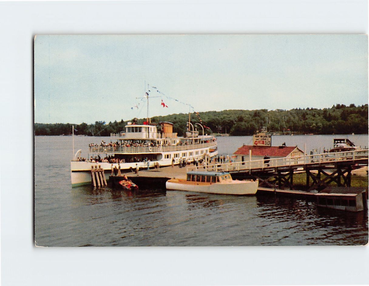 Postcard MS Mount Washington At The Docks Weirs Beach NH