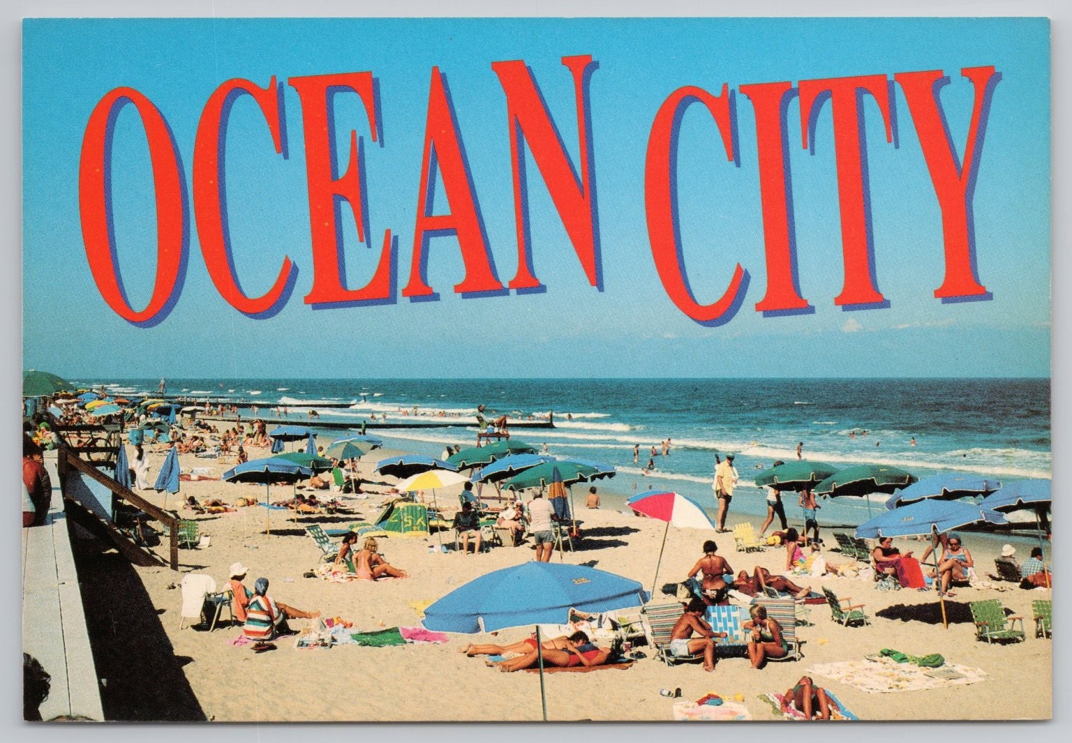 Ocean City Maryland Beach Vintage Chrome MD Postcard 1990s HPS Inc