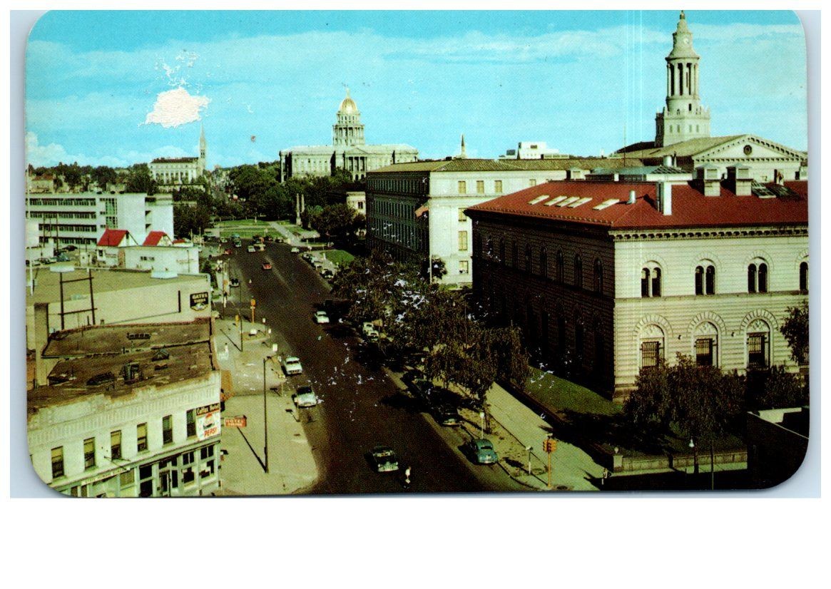Sanborn Souvenir Co. Postcard #3022 Colfax Ave Denver U.S. Mint City & County