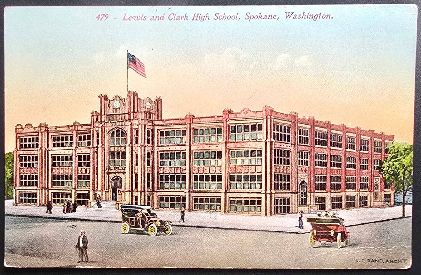 Spokane Washington Lewis and Clark High School Vintage Postcard Early 1900s