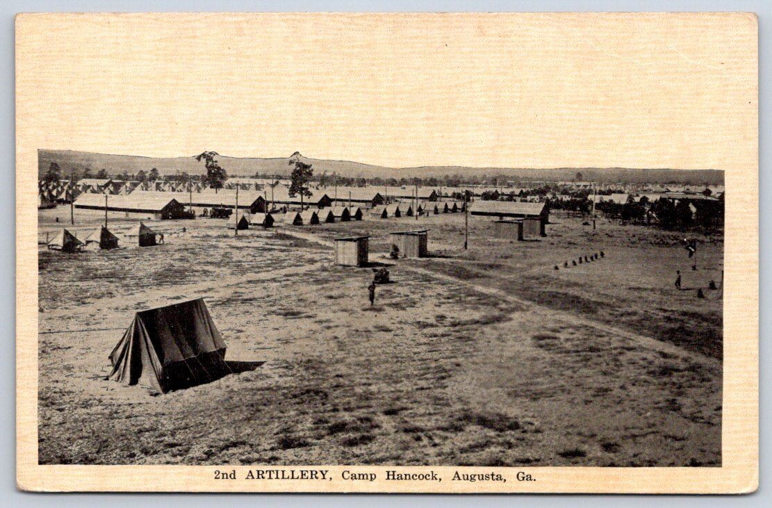 Antique Georgia Postcard AUGUSTA 2nd Artillery Camp Hancock 1917