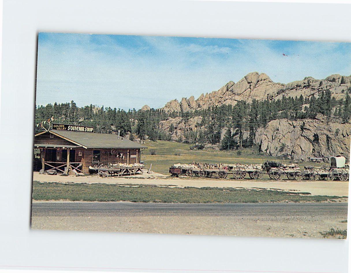 Postcard Golden Valley Souvenir Shop Custer South Dakota USA